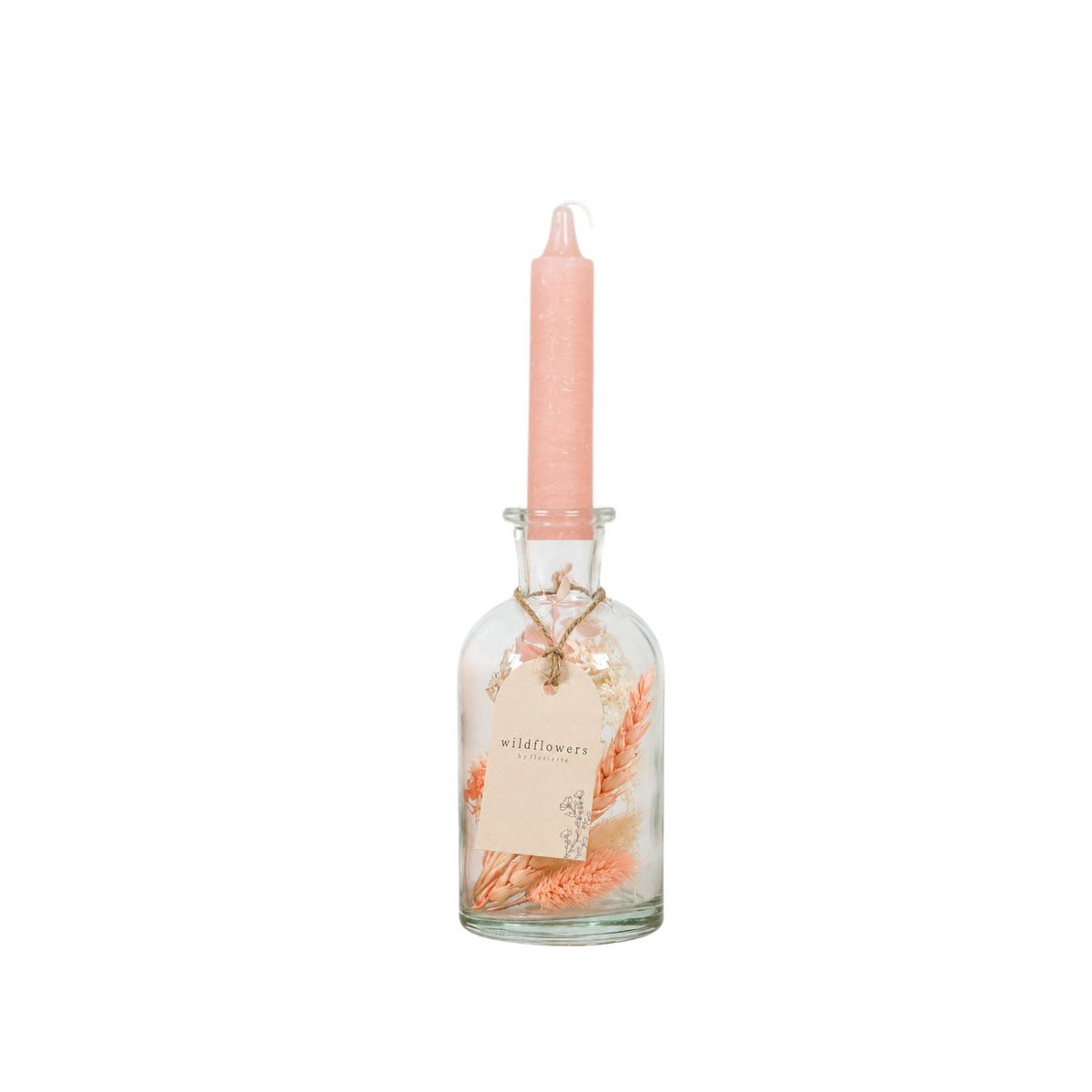 Vase de luminosité avec sac cadeau blush