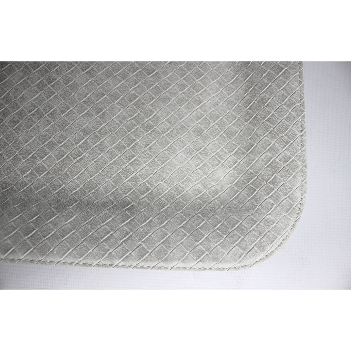 Tablette plate grande bac à motifs gris en cuir synthétique gris en diagonale