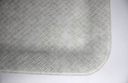 Tablette plate grande bac à motifs gris en cuir synthétique gris en diagonale