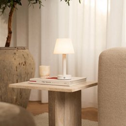 Zoë Witte Houten Oplaadbare Tafellamp