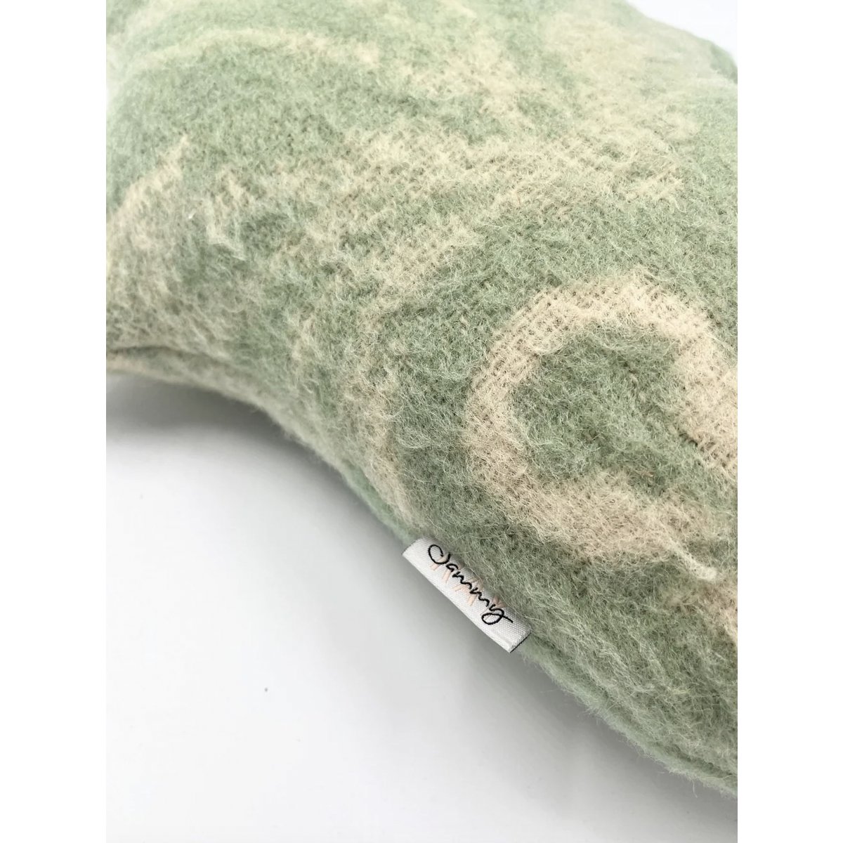 Nilpferd-Kuscheltier - Vintage-Wolldecke - Hellgrün