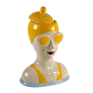 Badelady blik, geel, aardewerk, 19x13x26 cm