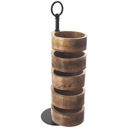 Tier Kuchenständer Holz 5 -Tier -Mango 44,5 cm