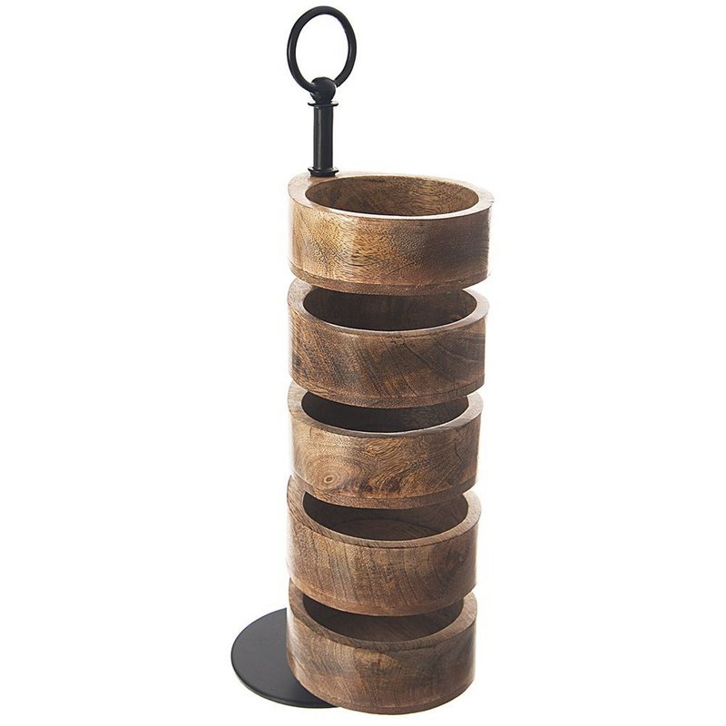 Tier Kuchenständer Holz 5 -Tier -Mango 44,5 cm