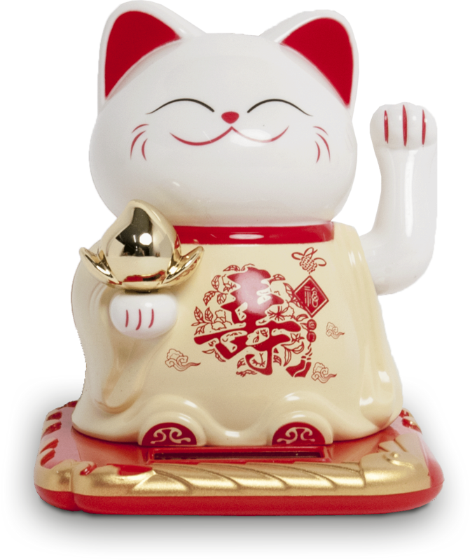 Lucky Cat Shou, Solar type, 9x10x10,5cm