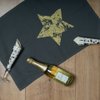 Theedoek grijs, STAR, goud