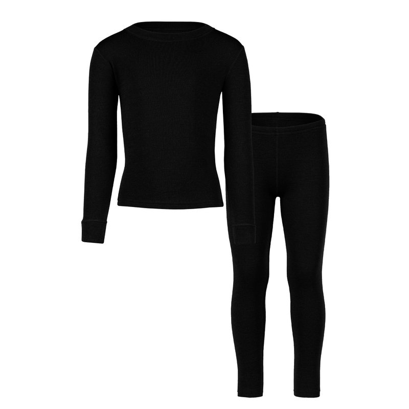 Ensemble manches longues enfant 250 Merino Black