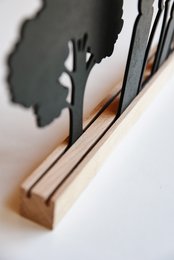 Oak block Standard 2 groove, a decorative wooden statue available in 23cm and 35cm sizes.