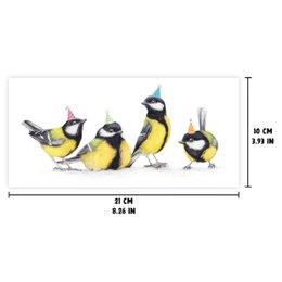 Vogel-Geburtstagskarte – Tier-Grußkarte – Kohlmeise-Karten, leere Karte