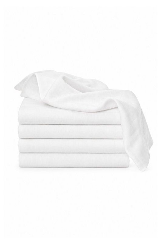 Windeln 100 % Baumwolle LUX WHITE – Set mit 5 Stück.