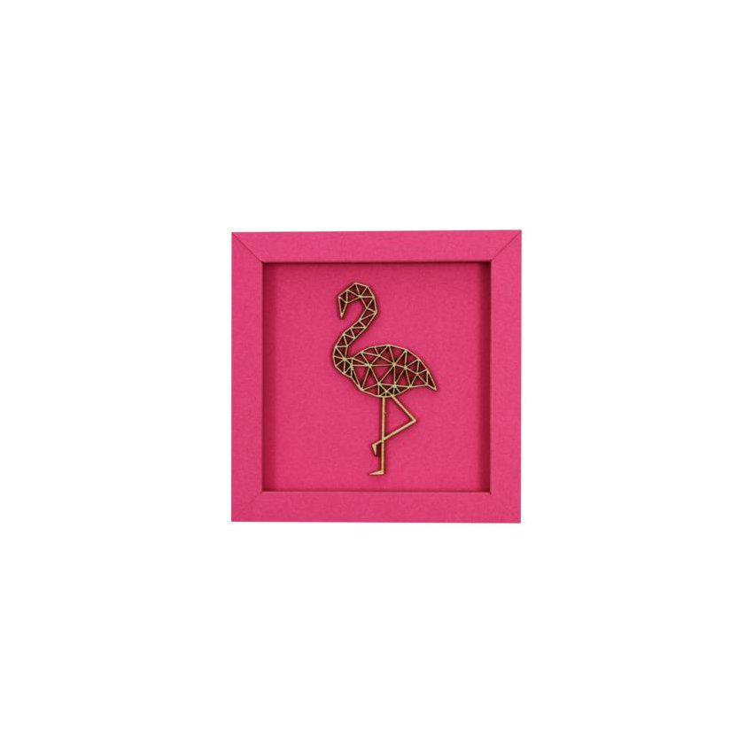 FLAMINGO frame card wood lettering magnet