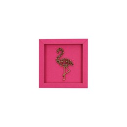 FLAMINGO frame card wood lettering magnet