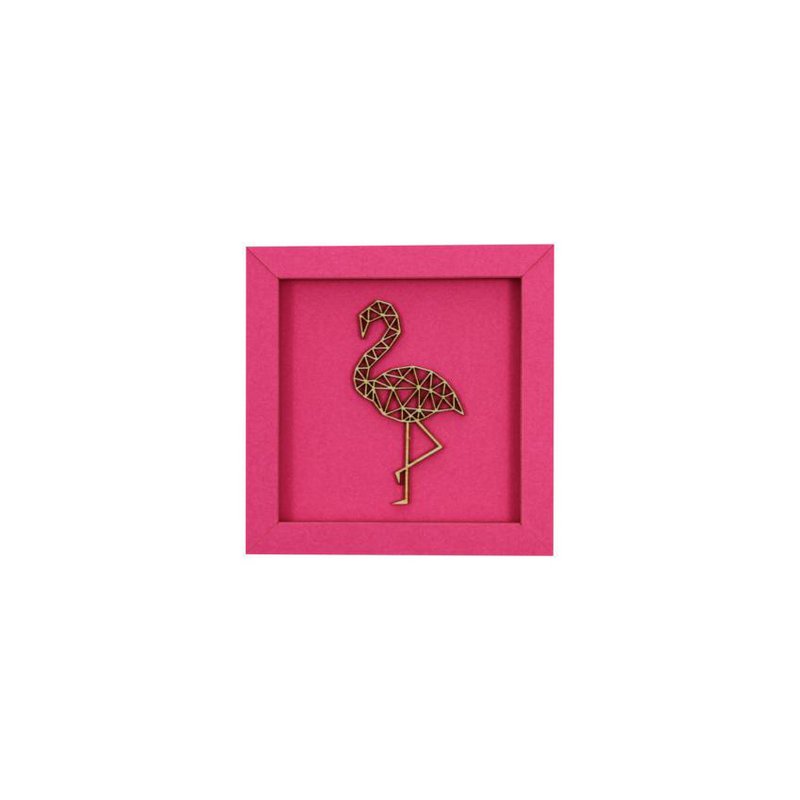 FLAMINGO frame card wood lettering magnet