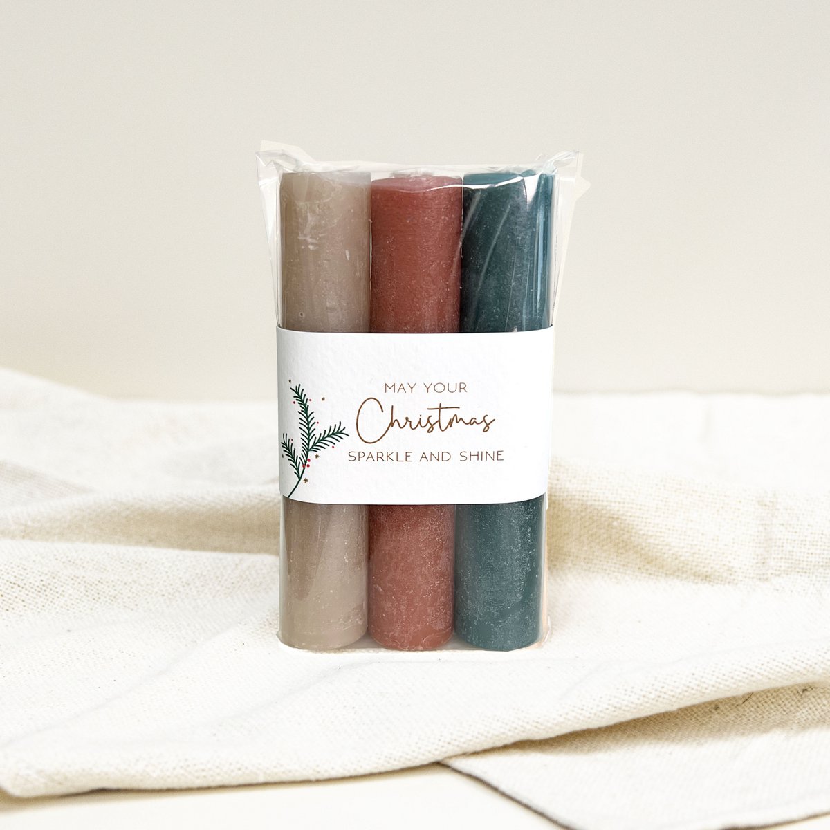 Candles 'May your Christmas sparkle and shine'