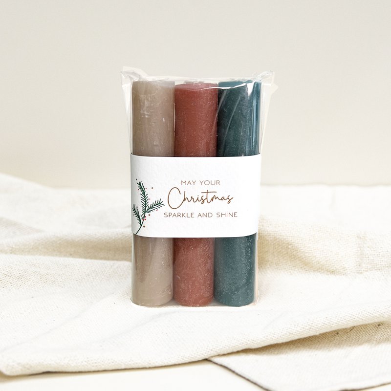 Candles 'May your Christmas sparkle and shine'