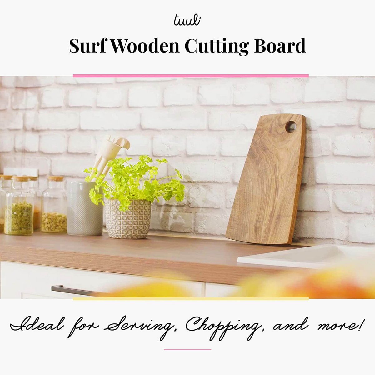 Planche à découper en bois Surf - Planche de service en bois de noyer massif