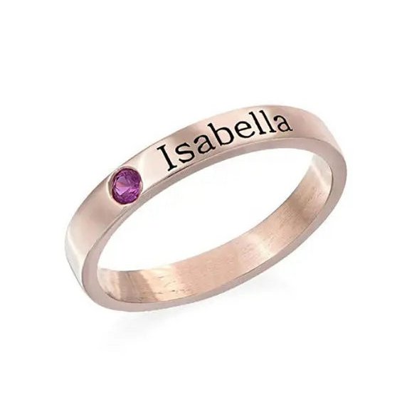 S925 Ring Lettering Pare Nombre personalizado Personalización