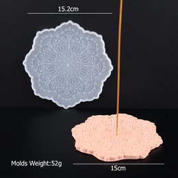 Price Down!  Mandala Coaster or Incense Holder - made of Jesmonite