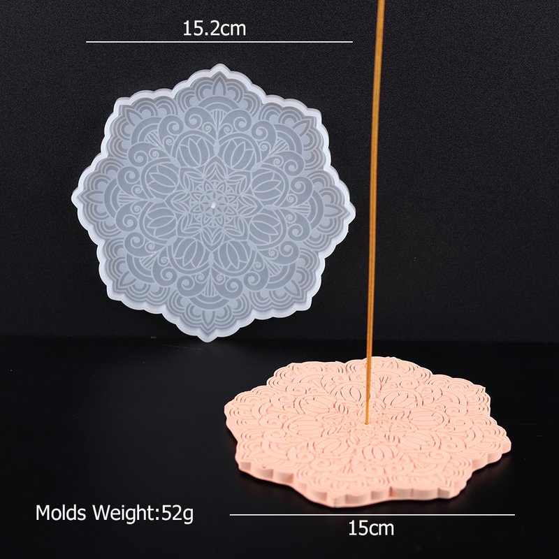 Price Down!  Mandala Coaster or Incense Holder - made of Jesmonite