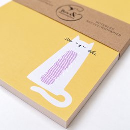 Witziger Notizblock A6 Katze „Heute nicht.“ - Gelber Block - 50 Blatt Recyclingpapier