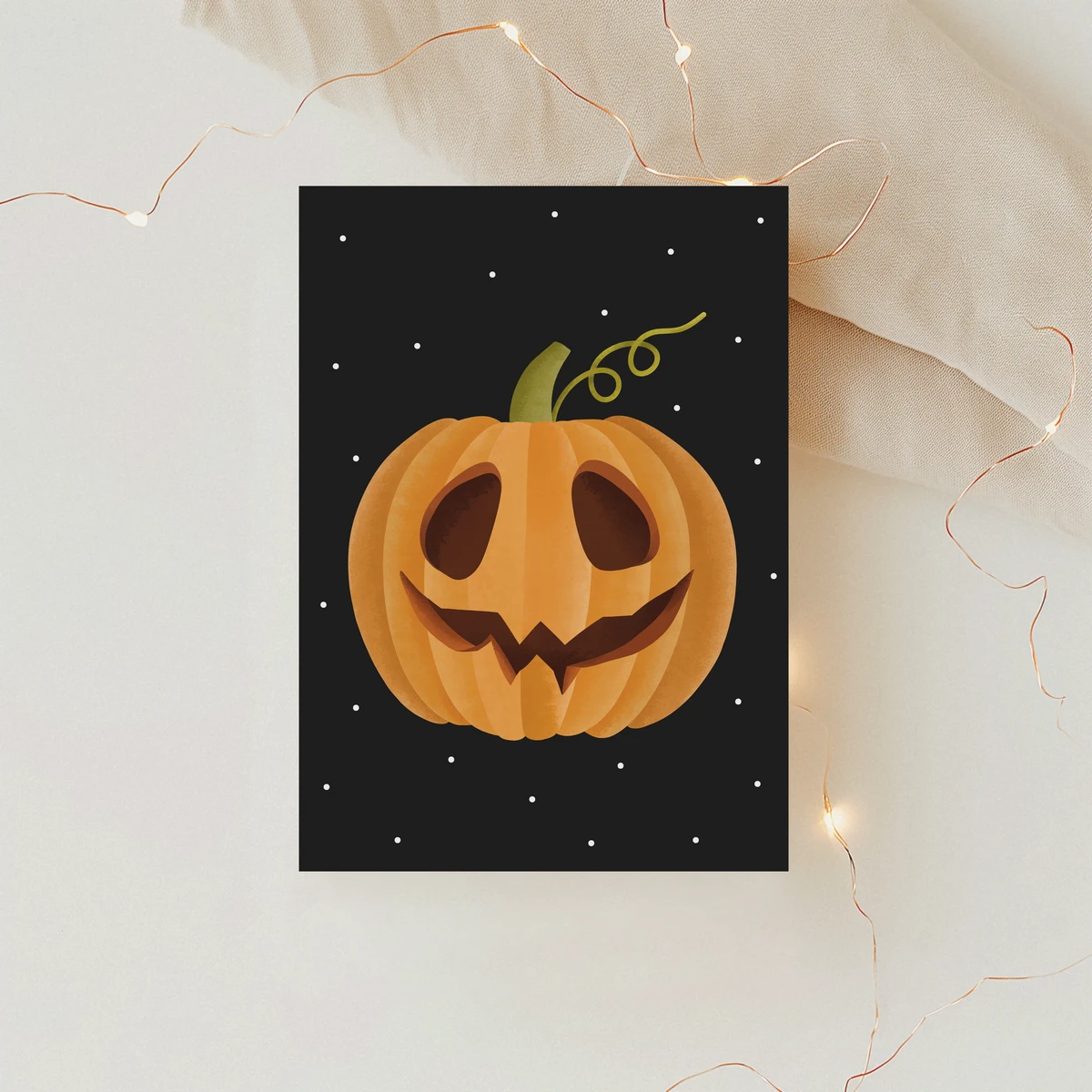 Briefkaart Pompoen Halloween - Snijdende Pompoen De Herfst van het Gezicht van de pompoen