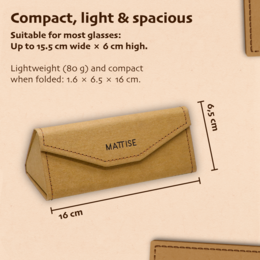 Handmade Glasses Case made of Kraft Paper — Foldable Glasses Case for Women and Men — Vegan Hard Case Eyewear Box — Eco-friendly Glasses Pouch — Unisex