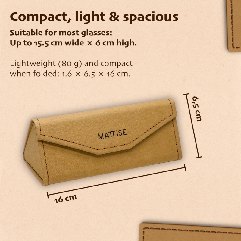 Handmade Glasses Case made of Kraft Paper — Foldable Glasses Case for Women and Men — Vegan Hard Case Eyewear Box — Eco-friendly Glasses Pouch — Unisex