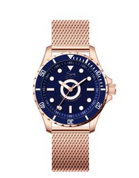 Power Mesh 5Vie double plated rose gold 3-hand 10 ATM
