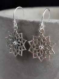 Magische oorbellen van 925 sterling zilver met mandala-motief - hoogwaardig sieraad - OHR925-120