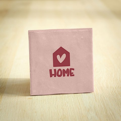 Tegeltje - Home | Roze & Bordeaux | 10x10cm
