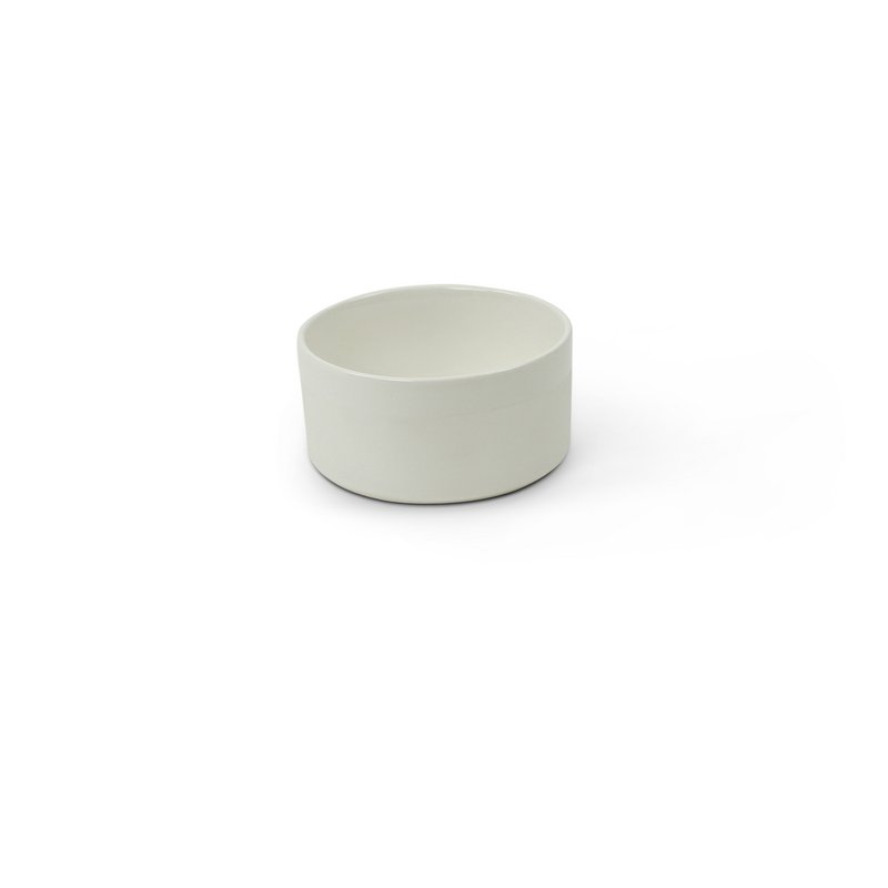 Bowl Cyl S cer mat w.band white 10,5x5cm