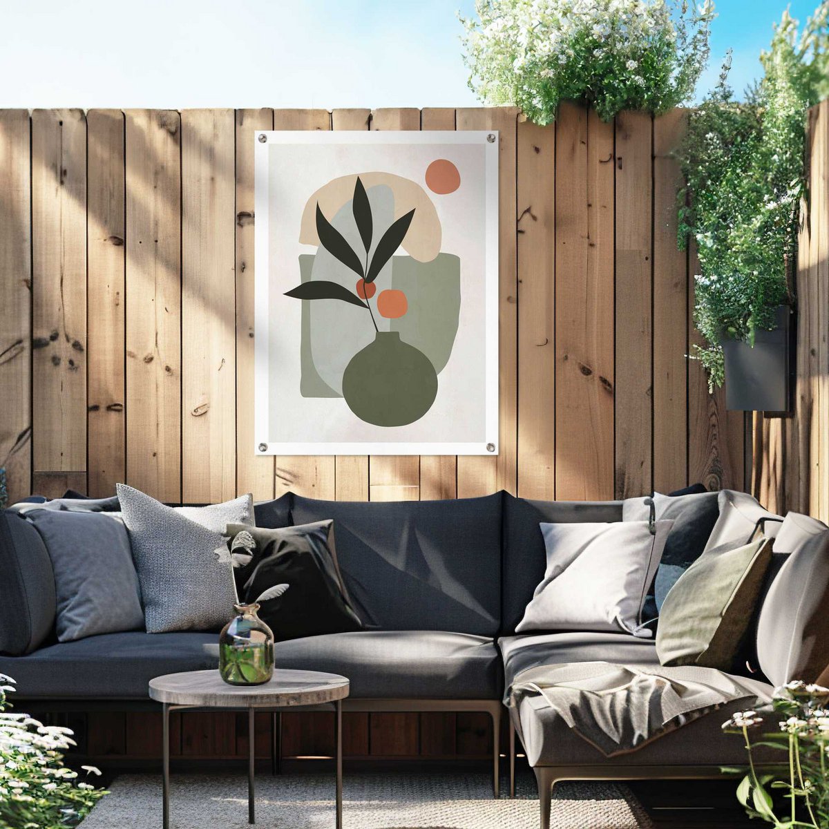 Garden poster Garden poster Vase with flowers 80x60