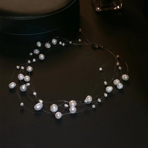 Floating Freshwater Pearl Bridal Choker