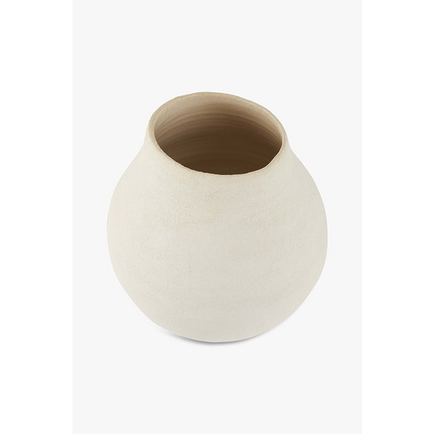 Handmade vase Cleo from Portuguese ceramics matt ecru 16 x 17 cm