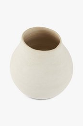 Handmade vase Cleo from Portuguese ceramics matt ecru 16 x 17 cm