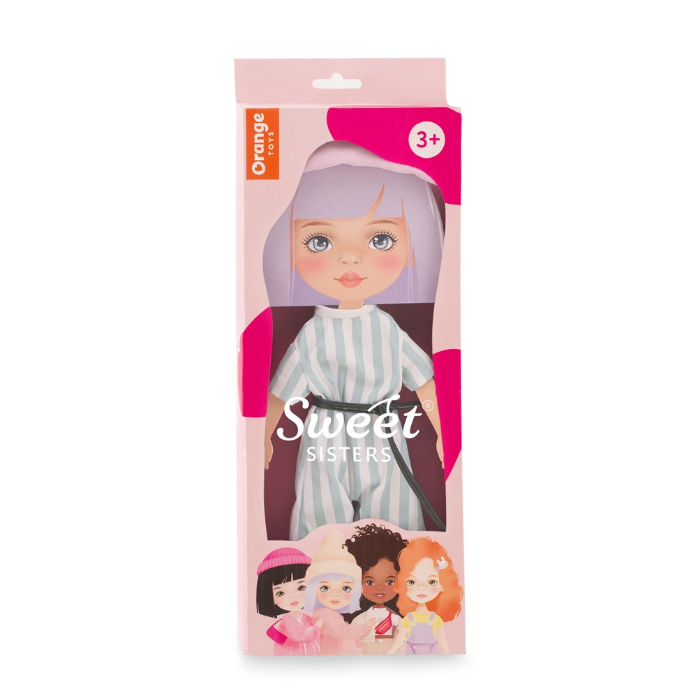 Soft toy, Sweet Sisters - Clothing set: Striped Jumpsuit (35cm)