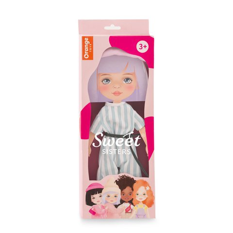 Soft toy, Sweet Sisters - Clothing set: Striped Jumpsuit (35cm)