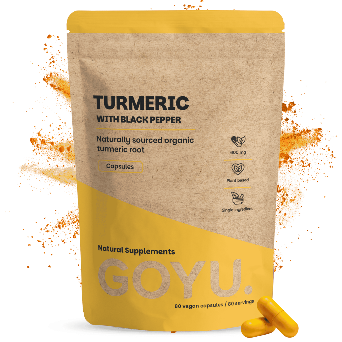 Capsule di curcuma 600 mg organiche - 80 Capsule
