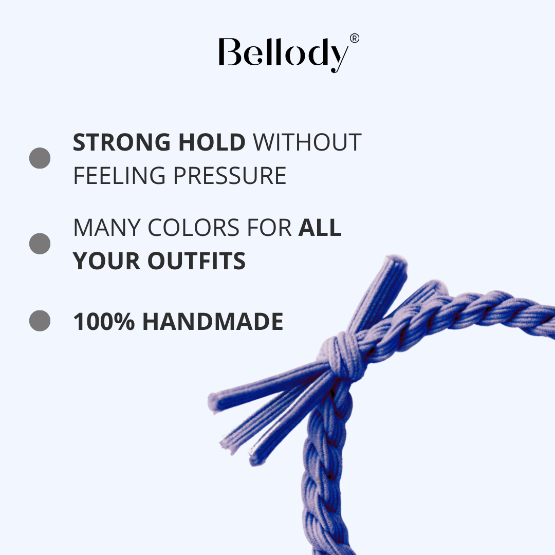 Haargummis Dunkelblau - Bellody®(4 Stk.) - Stylisch geflochtene Haargummis