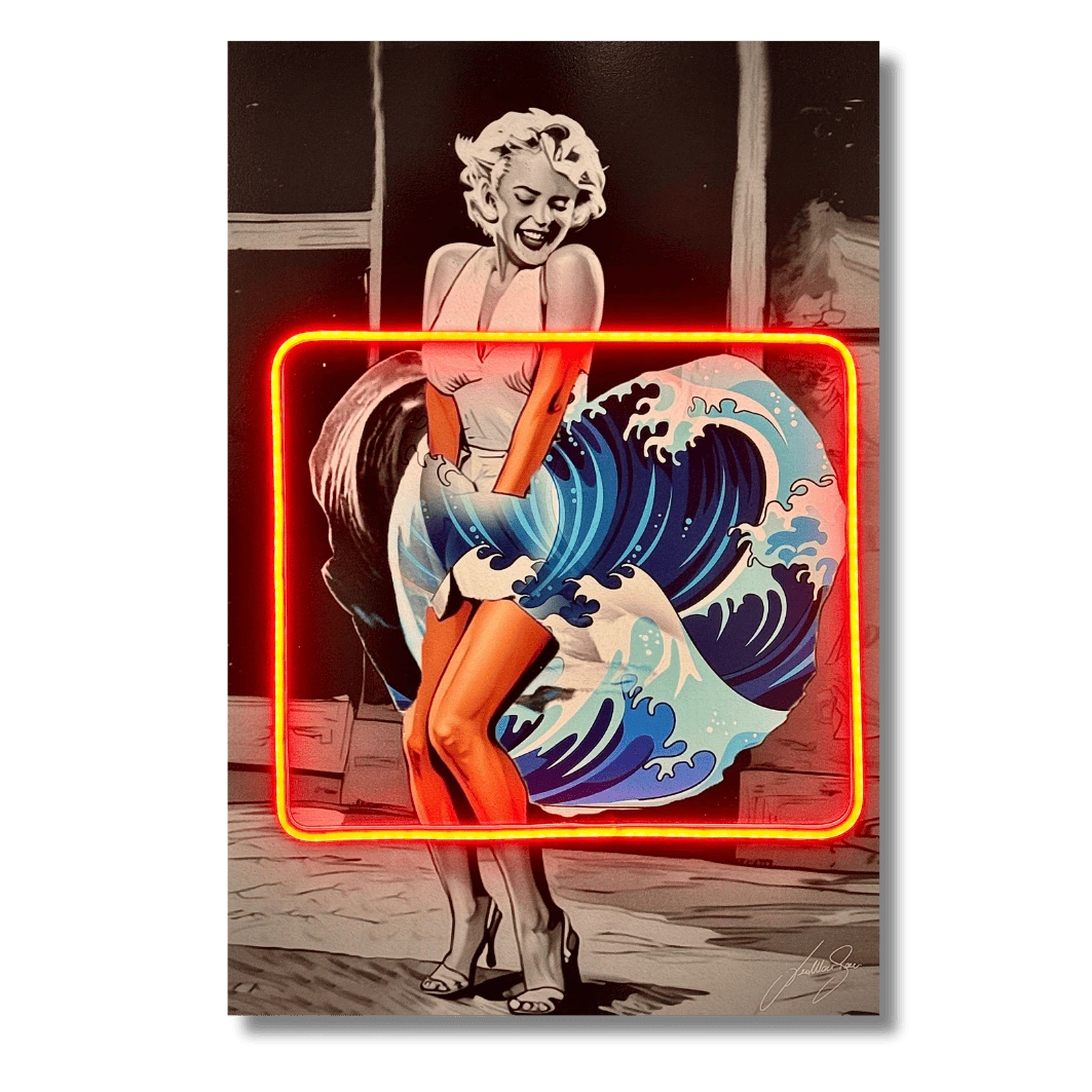 Marilyn Wave Kanagawa | LED -Wandkunst