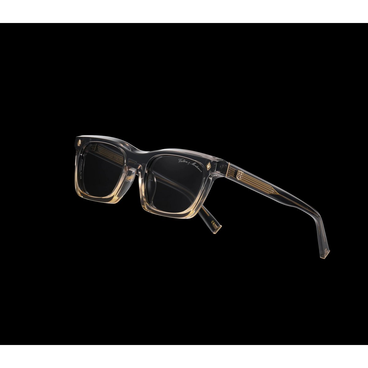 Walton et Mortimer NO. 54 : Lunettes de soleil grises transparentes "Inferno"