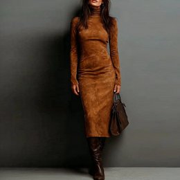 Coltrui met lange mouwen Jurk Mode Sexy nauwsluitende Bodycon Lange jurken Dameskleding