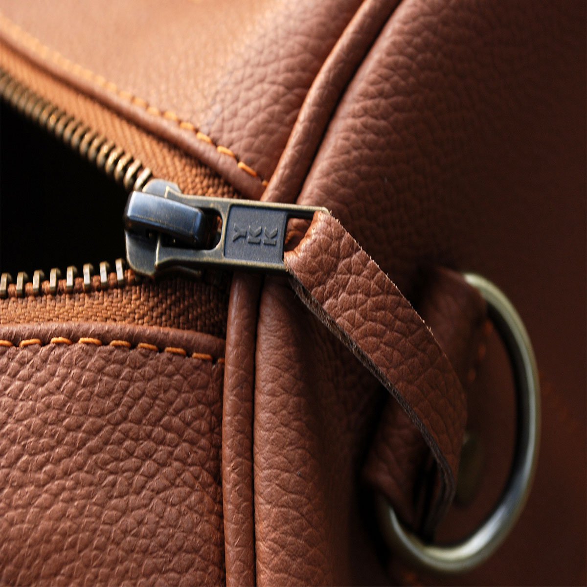 Kilim Leather Metallic Bronze Duffle Bag