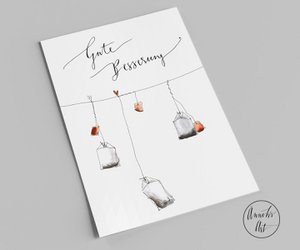 Postkarte | Gute Besserung Teebeutel