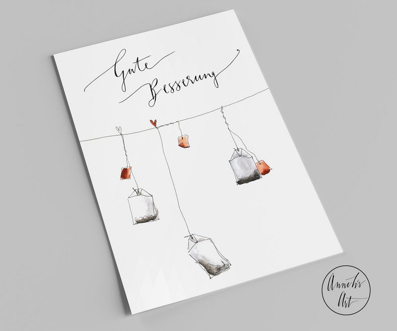 Postcard | Get well soon tea bags