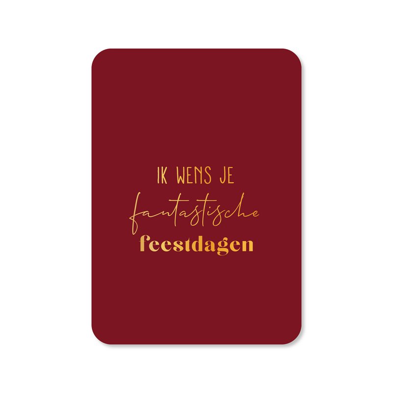 Kerstkaart Fantastische feestdagen (met goudfolie)