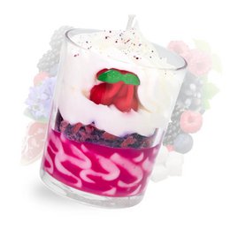 Large red fruit whipped candle - gift idea