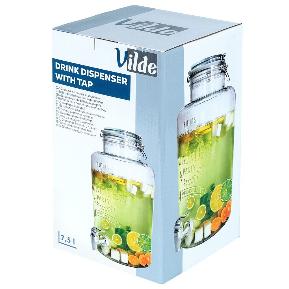 Dispenser with Tap Glass 8 l