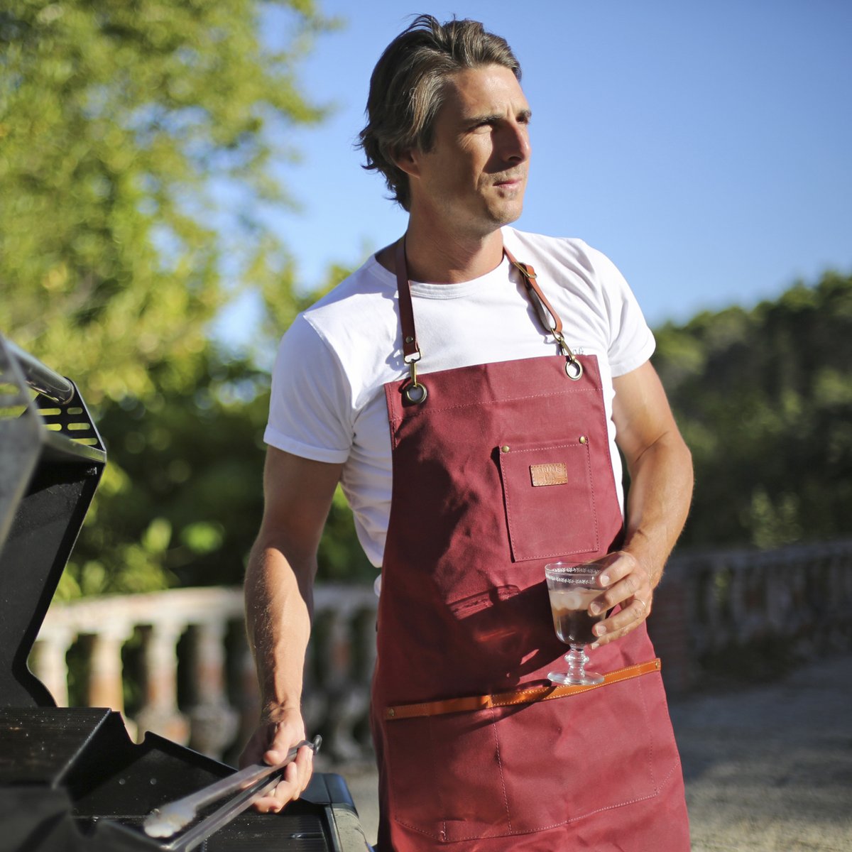 Delantal de barbacoa "AUBRAC" - Cama de vino