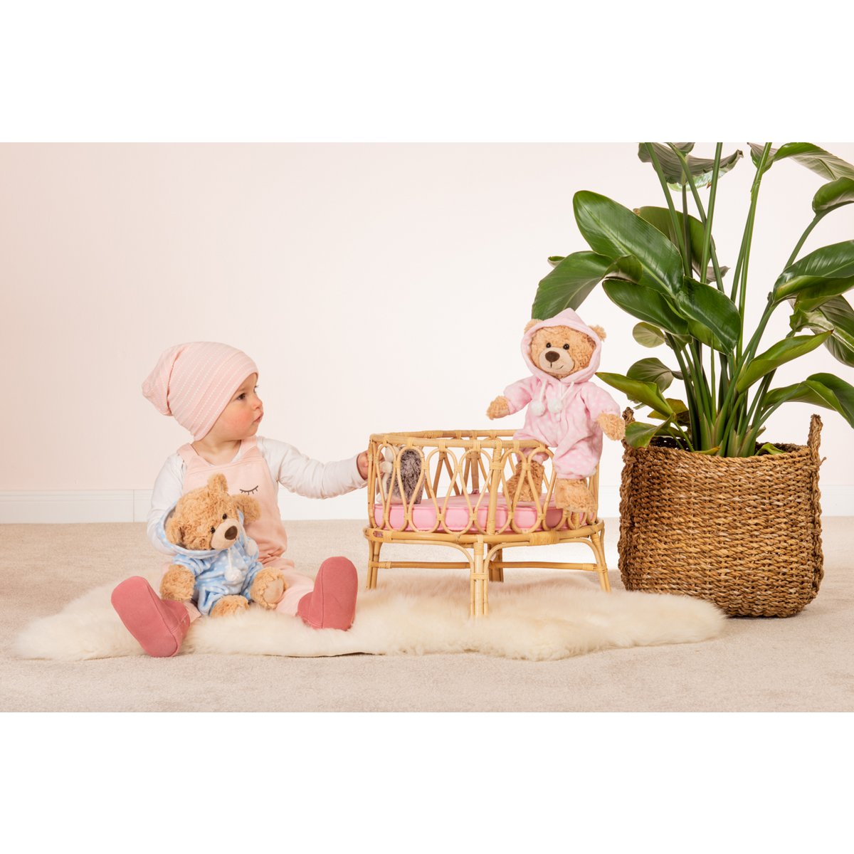Pyjamasbjørn pink 30 cm - tøjdyr - tøjdyr
